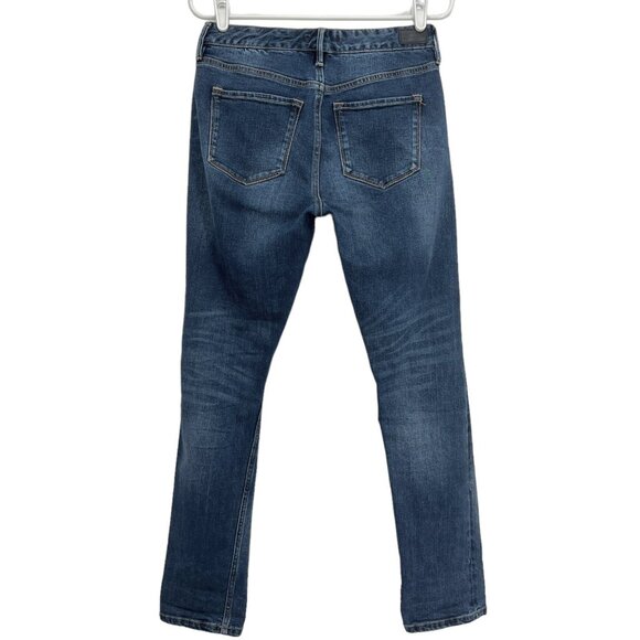 Dear John Women's Distressed Slim Leg Mid Rise Stretch Blue Denim Jeans Size 25 - Picture 2 of 9